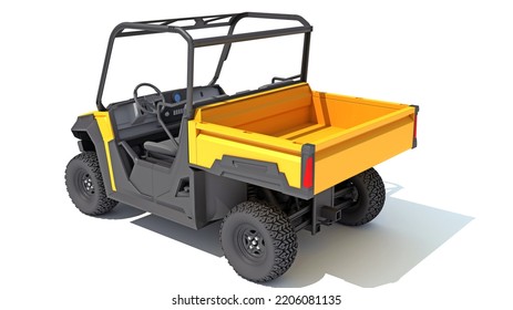 Utility Vehicle 3D Rendering On White Background