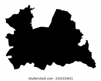 Utrecht province, silhouette map isolated on white background, Netherlands