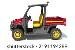 UTV Utility Vehicle 3D rendering on white background