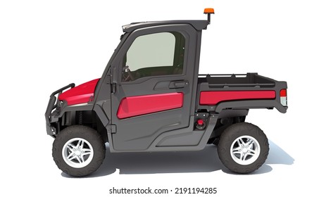 UTV Utility Vehicle 3D Rendering On White Background