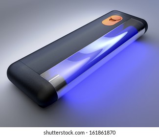 UV, Ultraviolet Light Tube, 3d Rendering On Dim Background