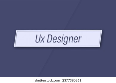 Ux Designer. Profession, work, job title in blue letters on a banner and blue background - Powered by Shutterstock