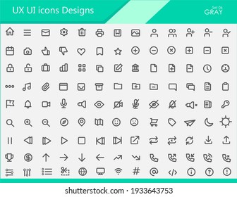 UX,UI Icon Design - Gray set