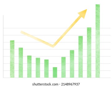 V Shaped Recovery Bar Graph Green