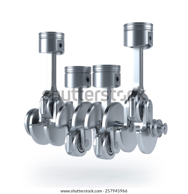 V4 Engine Pistons Cog 3d Render Stock Illustration 257945966