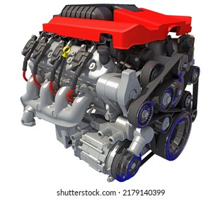 V8 Car Engine 3d Rendering Stock Illustration 2179140399 | Shutterstock