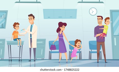 Vaccination Clinic Medical Background Picture Kids Stock Vector ...