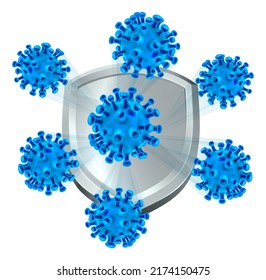 Vaccine Protection Silver Shield Vaccination Concept Stock Illustration ...