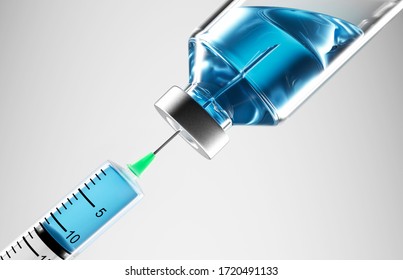 Vaccine and syringe - 3D illustration