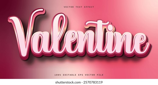 valentine 3d text effect editable
