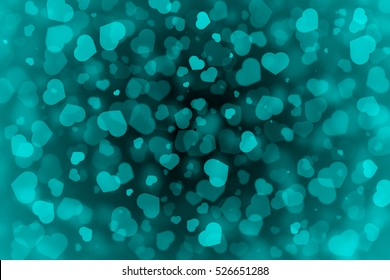 Valentine Background With Abstract Teal Color Heart Shape.