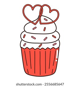 Valentine cupcake with hearts clipart	 - Powered by Shutterstock