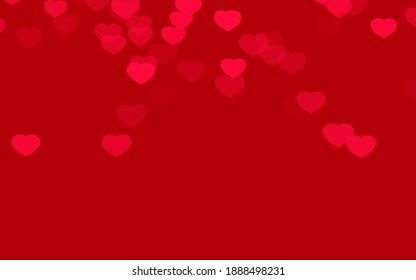 Valentine Day Red Hearts On Red Background.