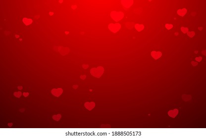 Valentine Day Red Hearts On Red Background.