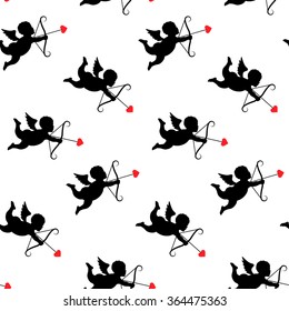 Valentine day seamless pattern and cupids