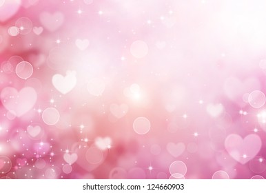 Valentine Hearts Abstract Pink Background. St.Valentine's Day Wallpaper. Heart Holiday Backdrop