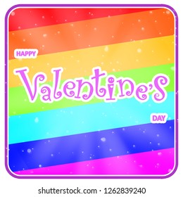 Valentines day background with heart pattern and rainbow. Raster illustration. Wallpaper, flyers, invitation, posters, brochure, banners