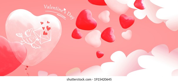 Valentines Day Background. Love And Valentine's Day Concept. 3d Illustration