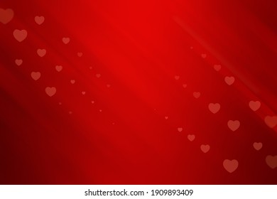 Valentine's Day background and red abstract bokeh heart shape for Valentine's greeting card 