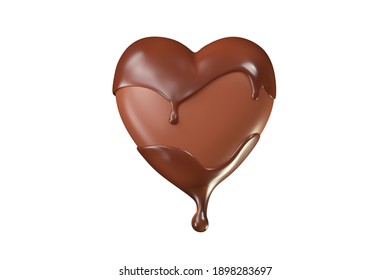 Valentine's day heart shaped Dripping Melted Chocolates background, 3d rendering. - Powered by Shutterstock