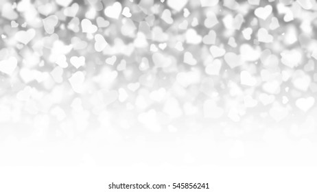 Valentine's Day Silver, Gray Heart Abstract Background