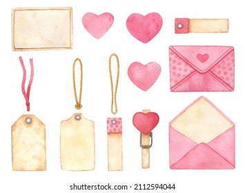 Valentine's day watercolor illustration set - Powered by Shutterstock