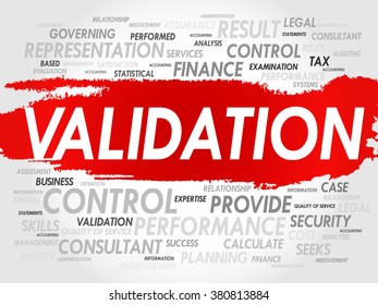 VALIDATION Word Cloud, Business Concept