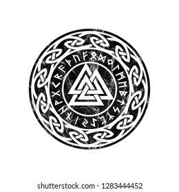 Valknut Celtic Knot Futhark Runes Norse Stock Illustration 1283444452 ...