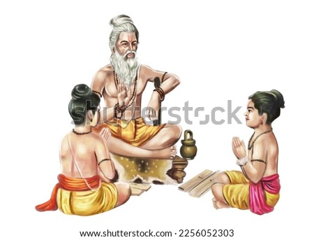  Valmiki is known for his great epic of Hindus called “Ramayana”, the life story of Lord Rama. He is also the author of Yoga Vasistha, a text that elaborates on a range of philosophical issues. Imagine de stoc © 