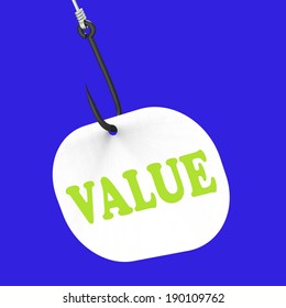 Value On Hook Shows Great Significance Worth Or Importance