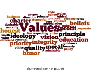 Values Word Cloud Concept On White Stock Illustration 541891408 ...