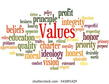 Values Word Cloud Concept On White Stock Illustration 541891429 ...