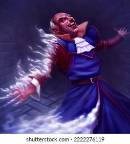 A Vampire Casting Dissapear Spell In His Castle