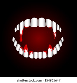 Vector Vampire Monster Bloody Teeth On Stock Vector (Royalty Free ...