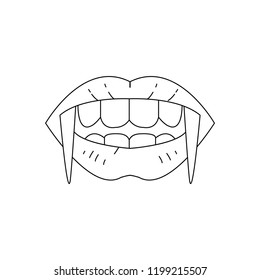 Vampire Teeth Icon Halloween Icon Lips Stock Illustration 1199215507