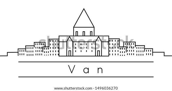 Van city outline icon. Elements of Turkey cities\
illustration icons. Signs, symbols can be used for web, logo,\
mobile app, UI, UX