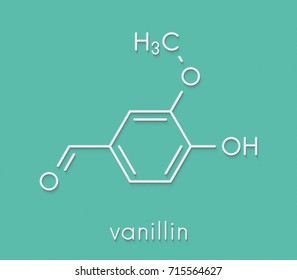 Vanillin Vanilla Extract Molecule Skeletal Formula Stock Illustration ...