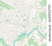 Vantaa, Helsinki, Finland high-resolution urban city map, Includes detailed streets, parks, rivers, and urban layout. Perfect for print, web, and city planning projects.