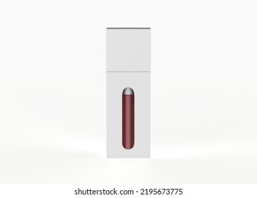 Vape Cartridge Inside The Box Mockup Isolated On White Background. 3d Illustation