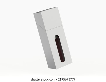 Vape Cartridge Inside The Box Mockup Isolated On White Background. 3d Illustation