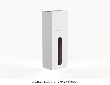 Vape Cartridge Inside The Box Mockup Isolated On White Background. 3d Illustation