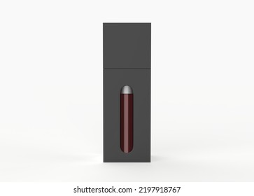 Vape Cartridge Inside The Box Mockup Isolated On White Background. 3d Illustation