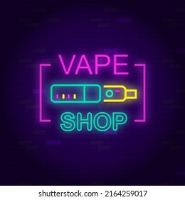 Vape Shop Neon Sign Neon Advertising Stock Illustration 2164259017 ...