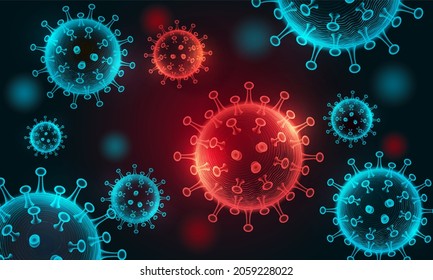 Variant Coronavirus Disease, COVID-19 Mutation Background With Disease Cells, Variant Of Concern Concept, 3d Illustration