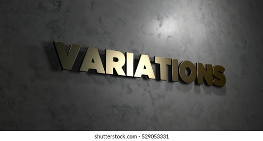 Variations - Gold text on black background - 3D rendered royalty free stock picture. This image can be used for an online website banner ad or a print postcard.