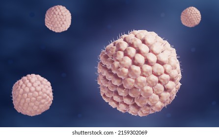 Varicella-zoster virus causing Chickenpox (varicella) or Shingles (herpes zoster), 3d illustration