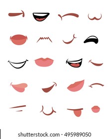 Variety Cartoon Mouth Features Creation Character Stock Illustration ...