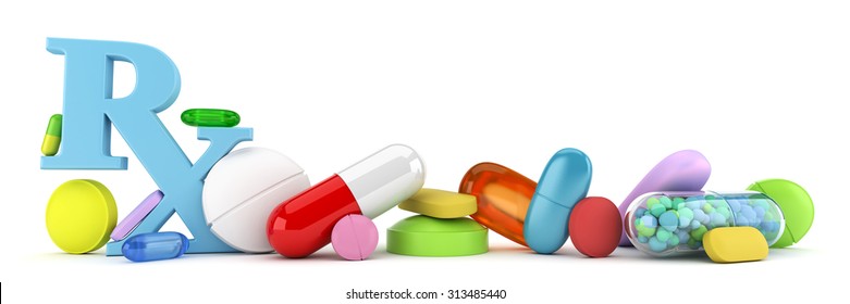 Variety Of Colorful Prescription Drugs