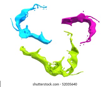 Variety of isolated paint splashes