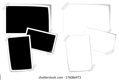 Various Black White Paper Without Inscription Stock Illustration 